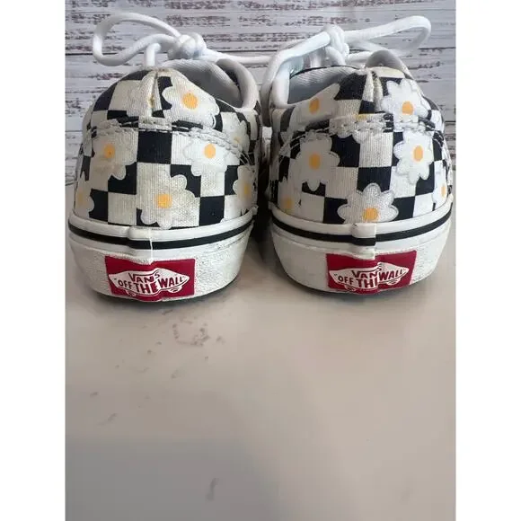 Vans Doheny Daisy Flower Checkerboard shoes Girls Size 4 - Picture 7 of 11